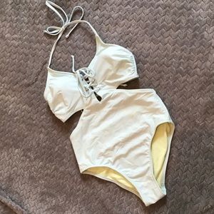 Cut out one piece bath suit